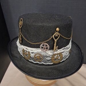 Steampunk Top Hat Gears Key Chains Cosplay Costume Victorian Hat